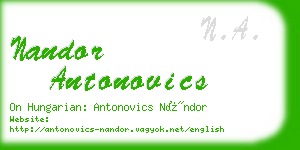 nandor antonovics business card